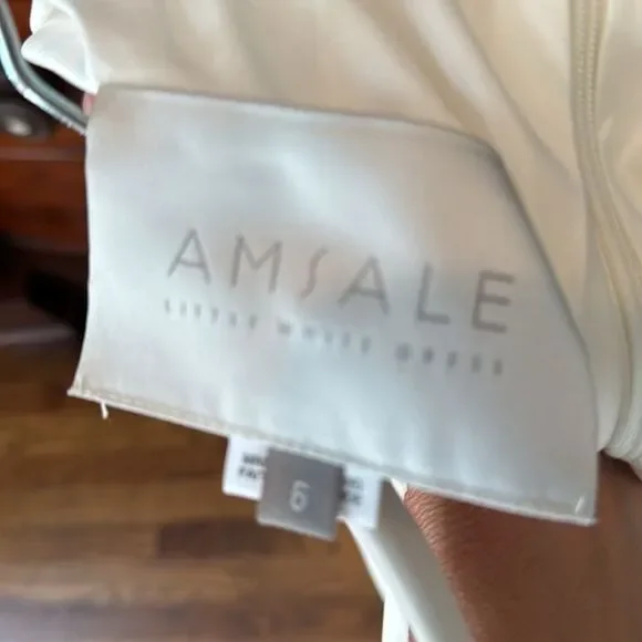 Amsale Draped Lustrous Satin One-Shoulder Midi-Dress In Color Ivory Size 6